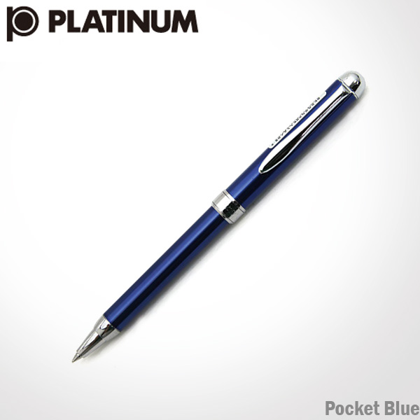 [특가]플래티넘 포켓 블루 볼펜 0.7mm 레이저각인